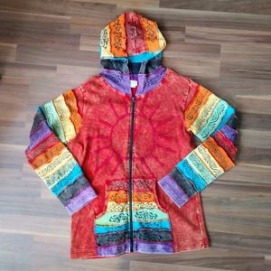 Boho Rainbow Hippie Hoodie 🌈